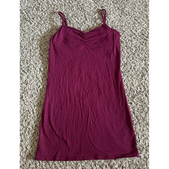 SO Tops - SO Women's Maroon Perfect Tunic Cami Fitted Padded Size Medium